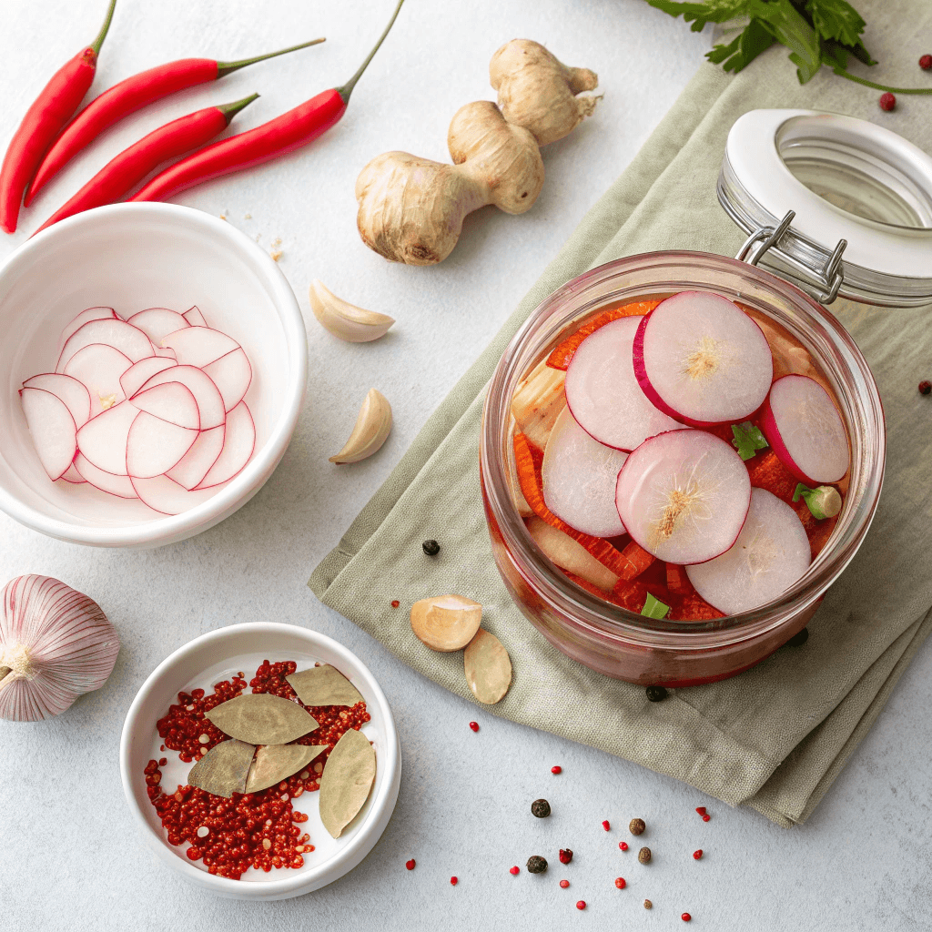 The preparation of making Ssam-mu in a step-by-step format.